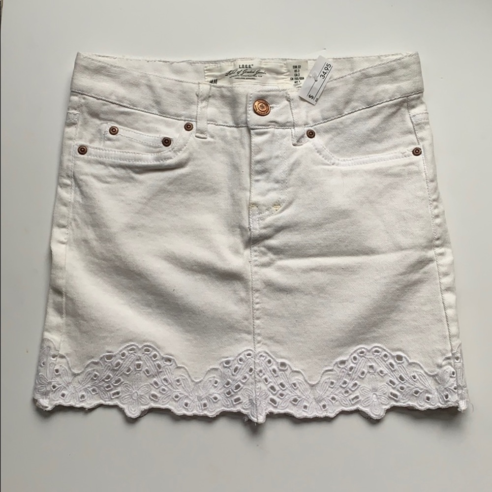 White H&M Soft Jean Skirt w/Pockets, NWT